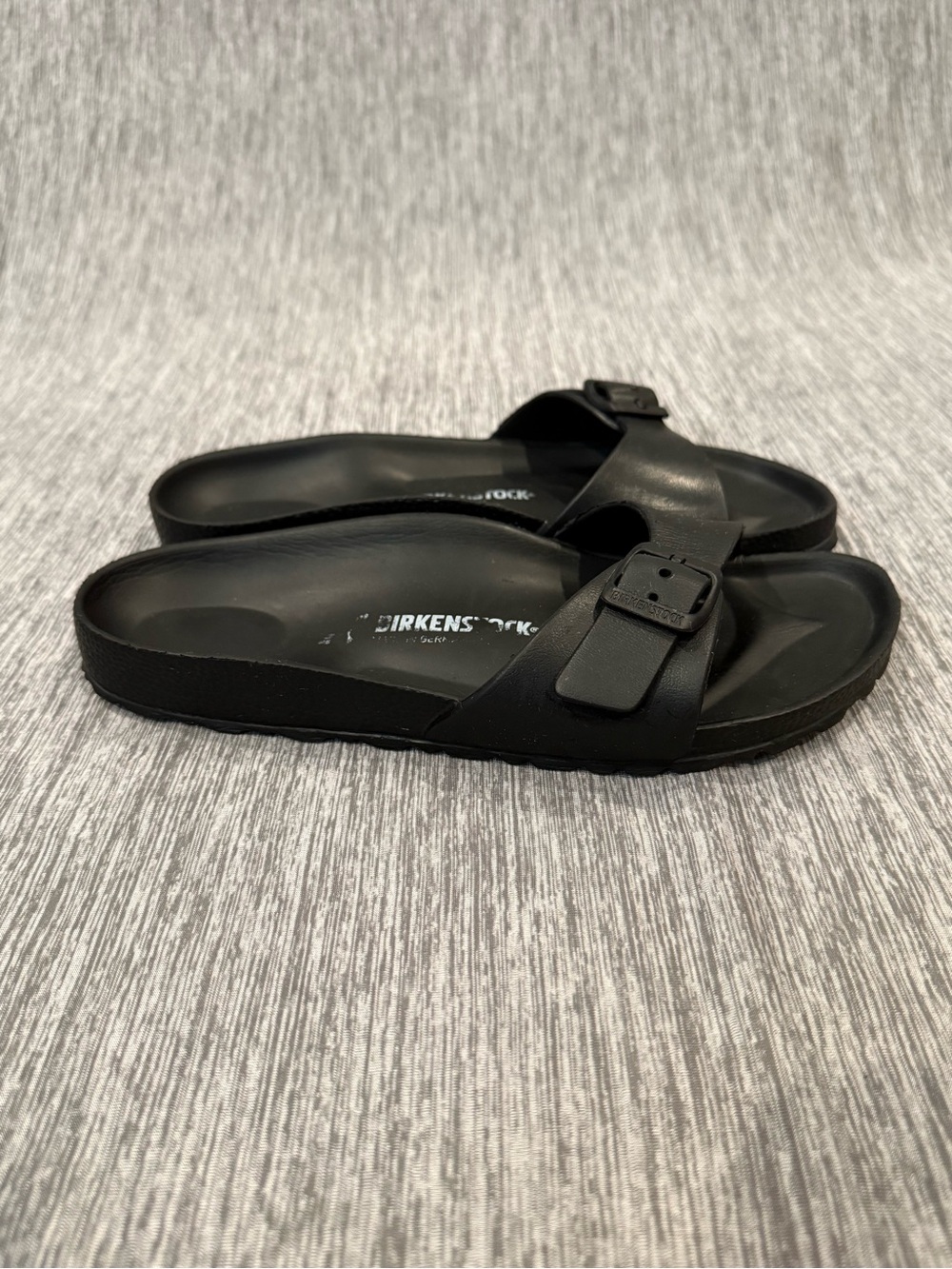 Birkenstock EVA Black Single-Buckle Slide Sandals